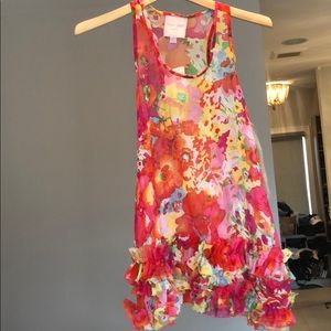 Ruffled racer back summer tank